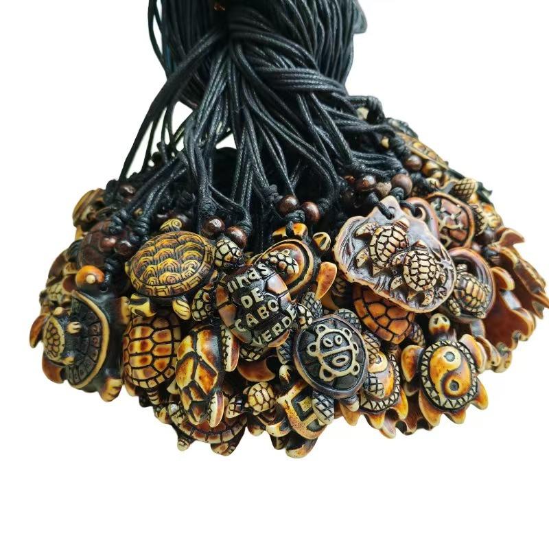 Vintage Animal Necklace, Springy Turtle Resin Jewelry Pendant, Sweater Chain Couple Accessories