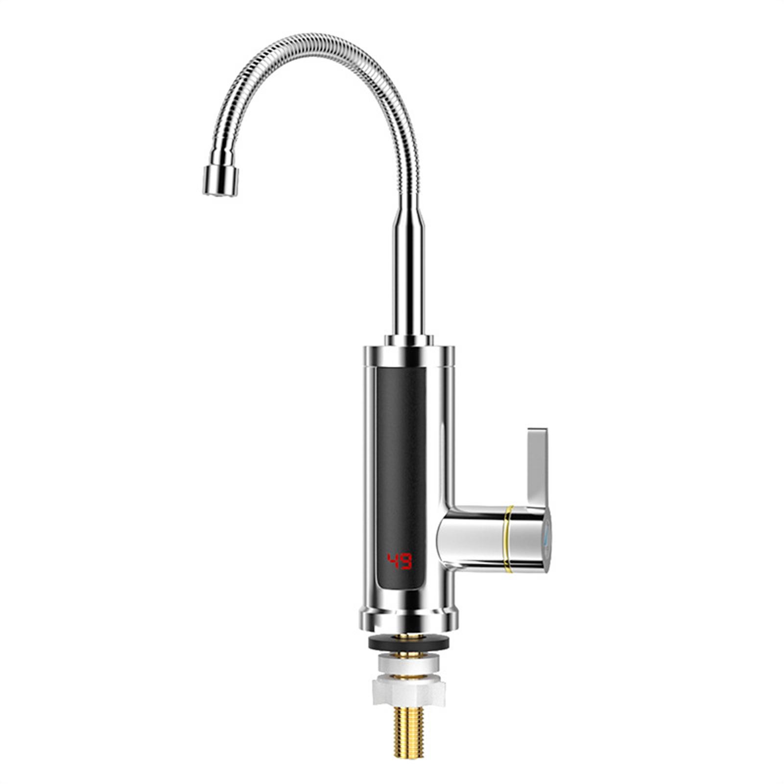Electric Hot Water Faucet, 3000W Fast Heating Hot Water Tap with LED Temperature Display, 360 degrees Flexible Hose