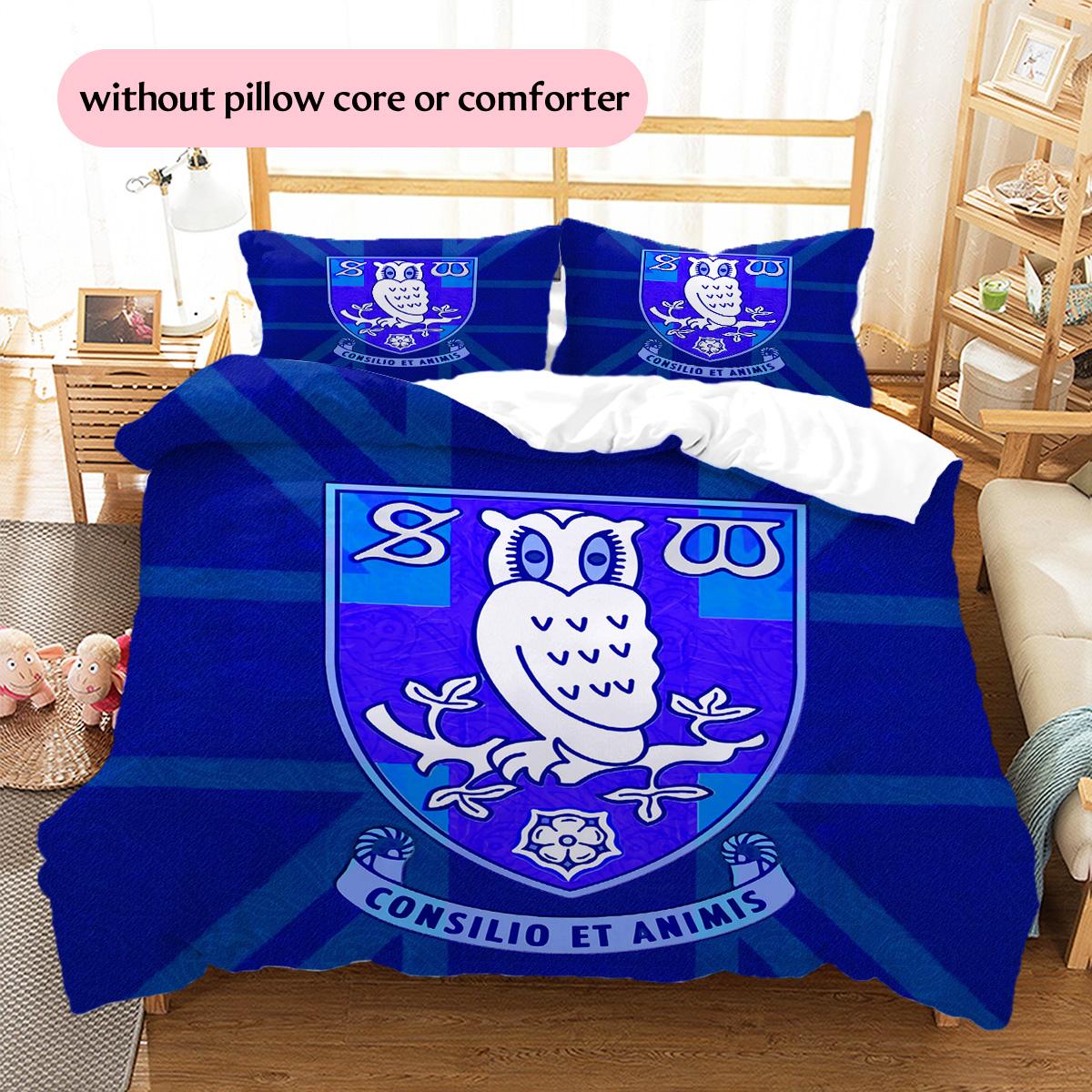 

Sheffield Wednesday Pattern Bedding Quilt Set Home Decoration Gift (1 * duvet cover + 2 * pillowcase without core) 135x200cm