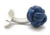 TATEOSSIAN Nord Pelle Leather Cuffs Cufflinks (Rhodium & Blue)