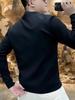 New Men's Printed Velvet Hoodie - Casual Versatile Long Sleeve Round Neck Top for Autumn/Winter Fashion