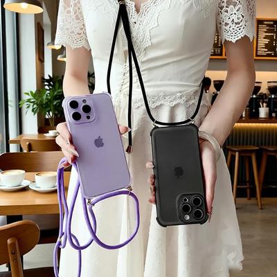 Airbag Shockproof Phone Case For OPPO Reno 14F 13F 12F 12 11 Pro A16S A15S A17 A54S A5 A9 2020 Crossbody Lanyard Necklace Cover