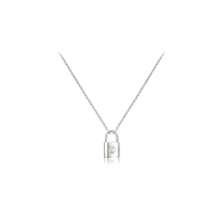

Louis Vuitton Lockit Pendant Pure Silver Necklace Women necklace Q93559 Silver