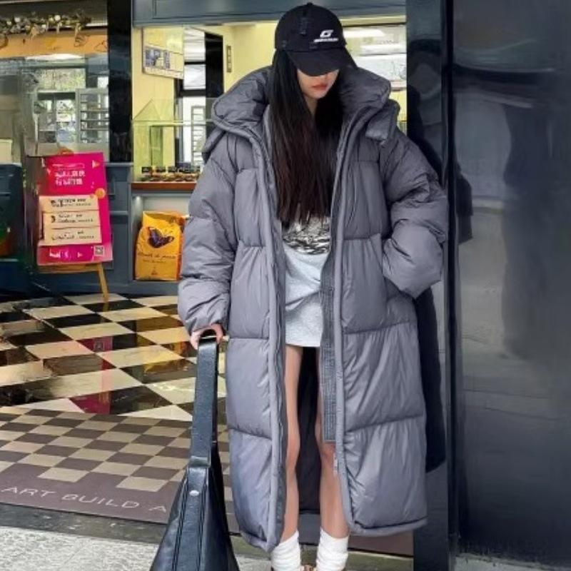 New Winter Puff Soft Cotton Jacket for Women, Mid-length Over-the-knee Large Quilt, Casual Loose Thickened Jacket