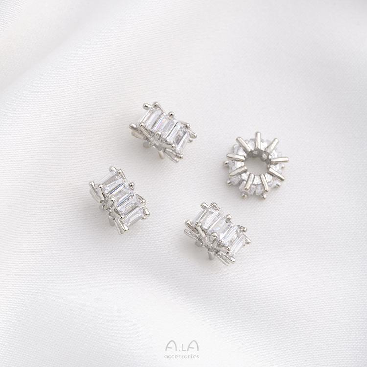 14K Gold-Plated Zircon Spacer Beads for DIY Jewelry