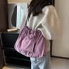 Solid Color Women Shoulder Bag Hobo Bag Pleated Tote Bag