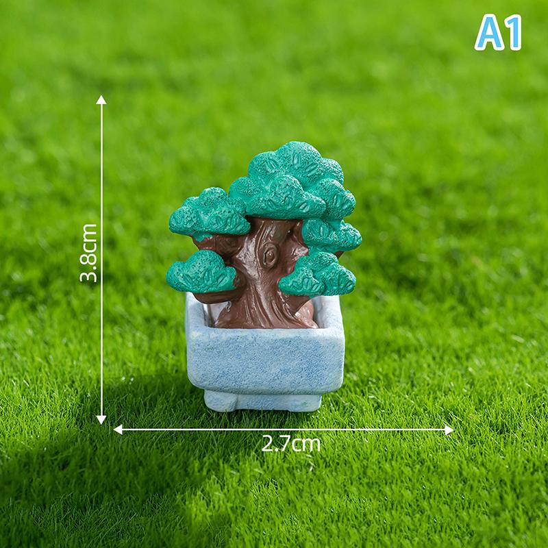 Figurines Miniatures Cute Small Tree Potted Micro Landscape Ornaments For Home Decorations Office Desk Accessories