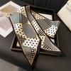 Long Double-Layer Polka Dot Printed Scarf Decorative Silk Scarf Commuting Spring And Summer Diagonal Scarf Versatile Thin Narrow Streamer
