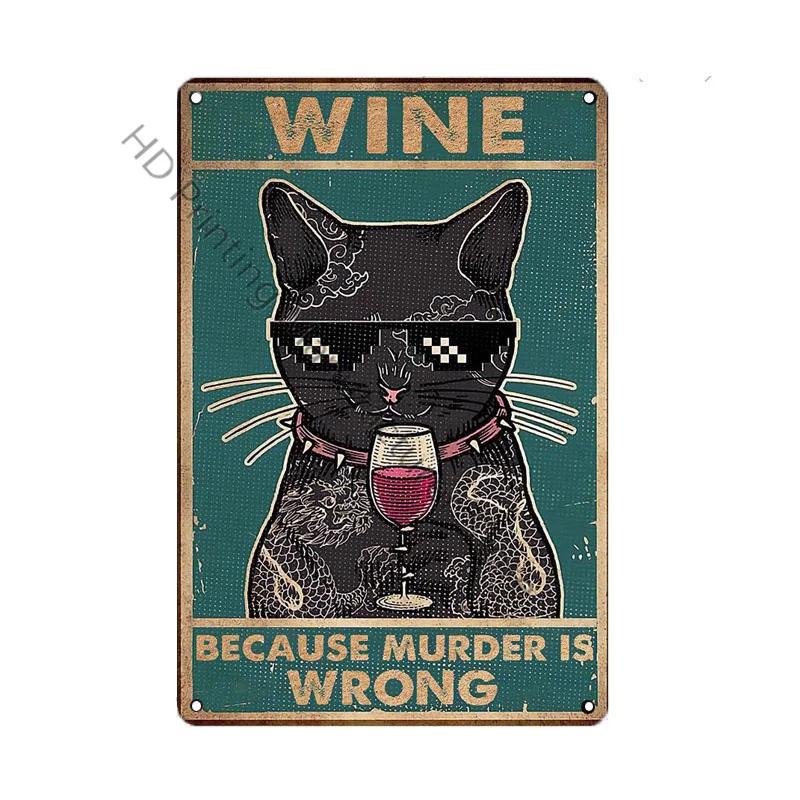 Cat Cooking Diner Metal Tin Sign Vintage Style Coffee Tin Plaque Metalen Poster Kitchen Restaurant Cafe Decor Advertise Plate