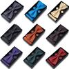 Classic Bowtie Bow Ties for Mens Butterfly Bowknot Pocket Square Cufflinks Suit Set Bussiness Accessories