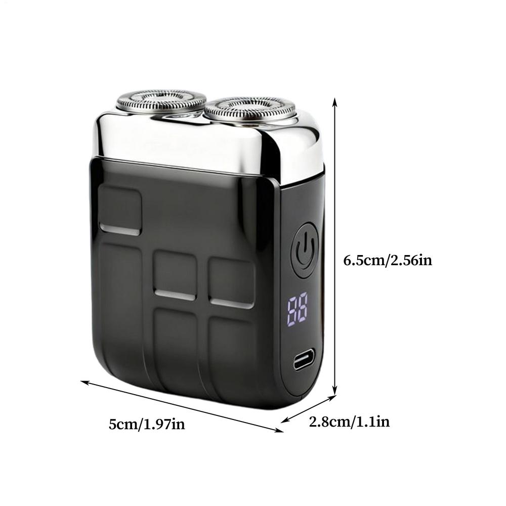 

Electric Shaver Portable Cordless Rechargeable Double Cutter Supplies with LED Display Men Face Electric Shavers for Beard Chin чорний