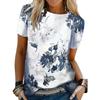 Short Sleeves Floral Pattern Women Street T-Shirts Summer 3D Flower Printing Lades Casual T Shirt 6XL Plus Size O-Neck Tops