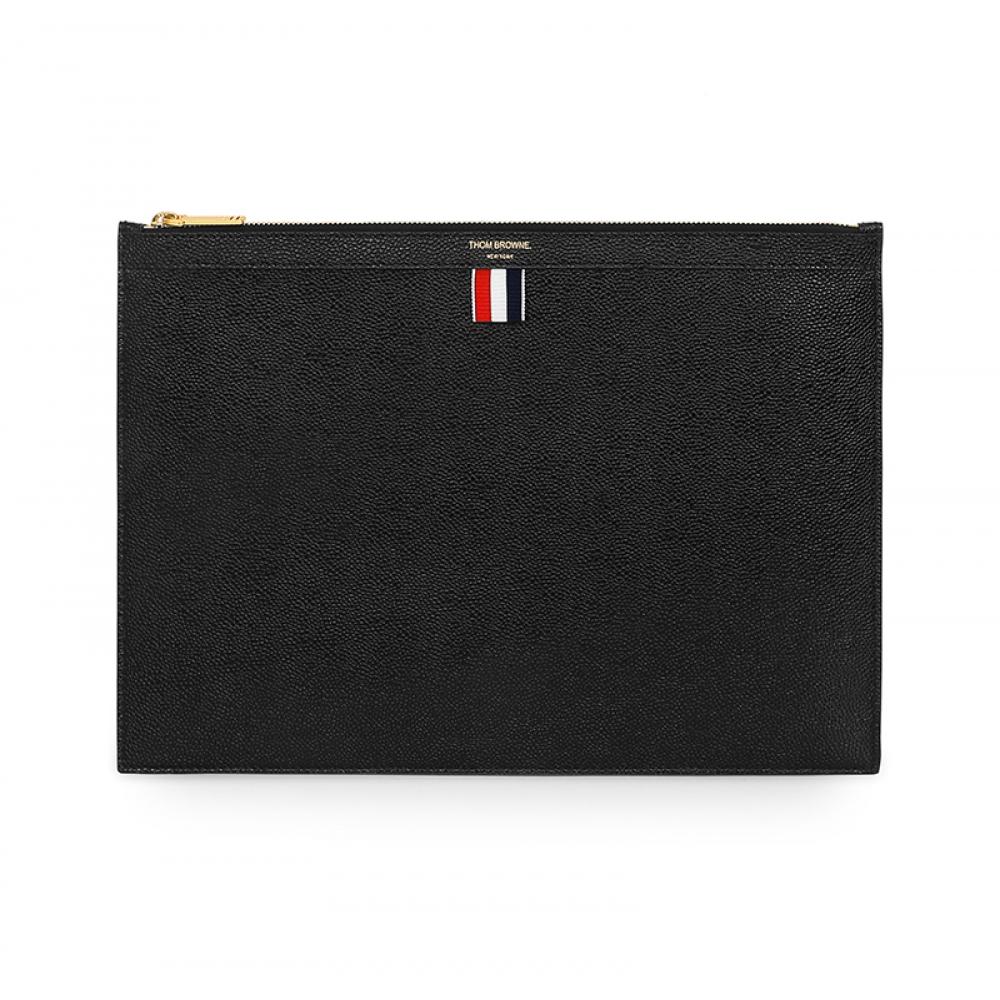 Tom Brown Mac021l 00198 001 Pebble Grain Three Line Tab Medium Clutch Bag