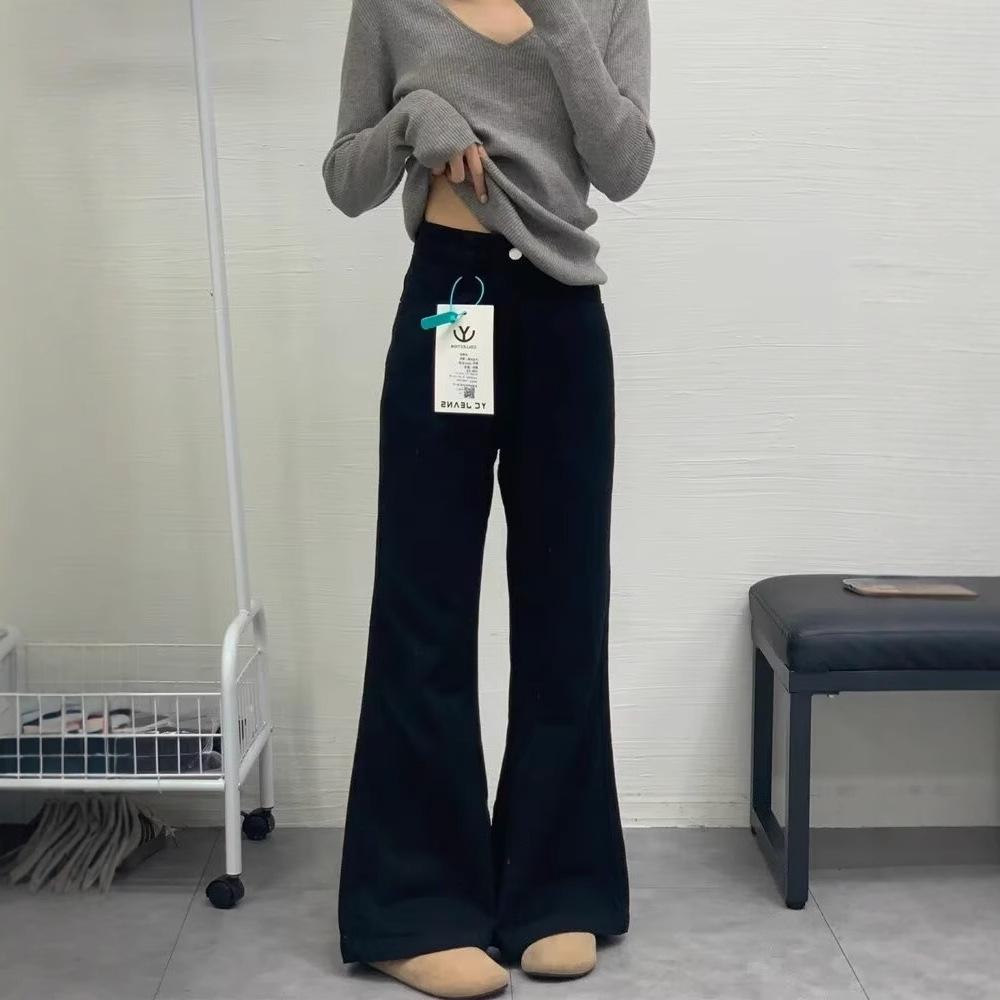 

Women s Plus Size Micro Flare Jeans - Winter Low Waist, Loose Slimming Fit, Versatile and Non-Clingy. Small