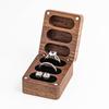 Elegant Solid Wood Jewelry Box: Three-Slot Wedding Ring & Earring Storage