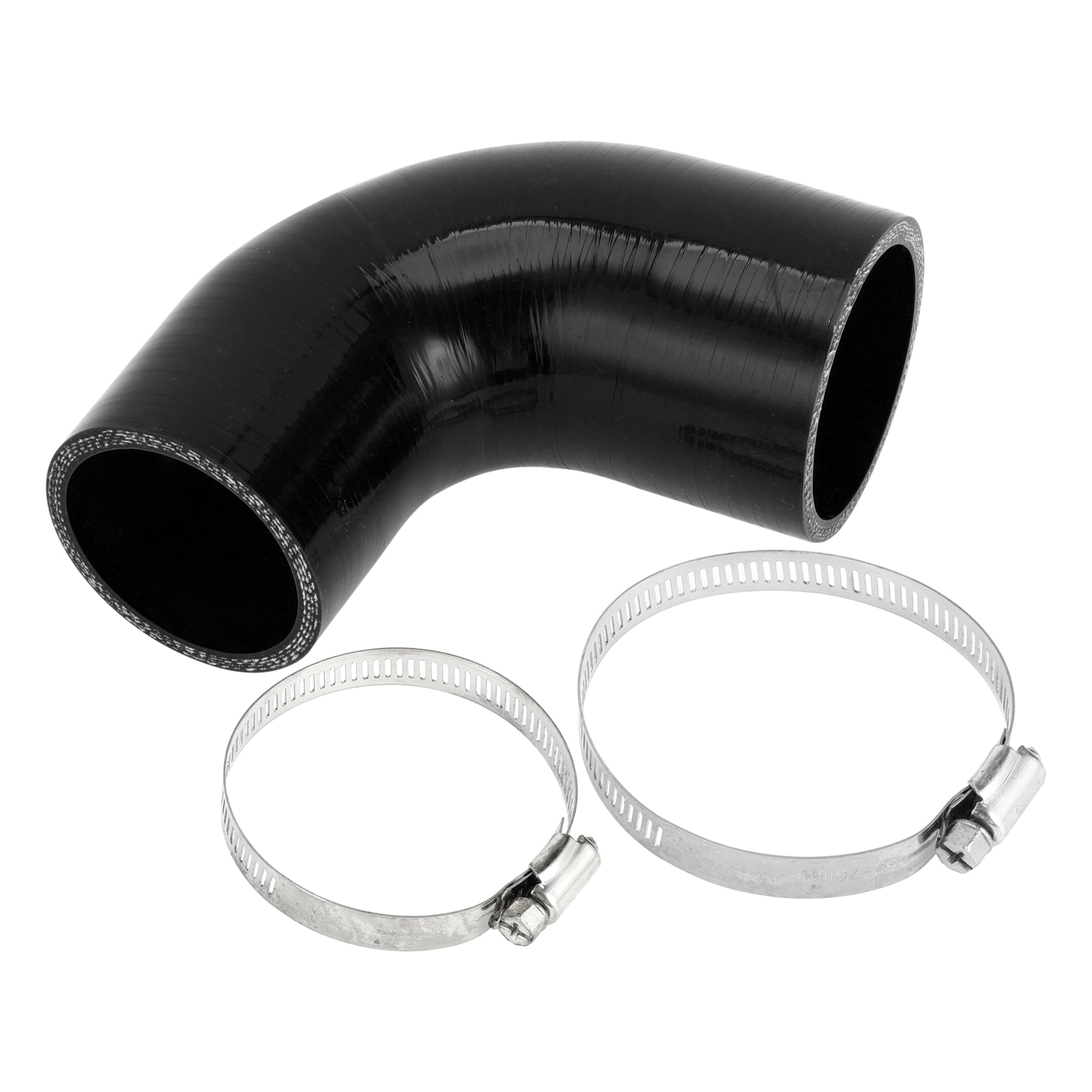 

X AUTOHAUX Inner Diameter 57mm-63mm Length 102mm Elbow 90 Degree Black Silicone Hose Inner diameter 63-57mm чорний