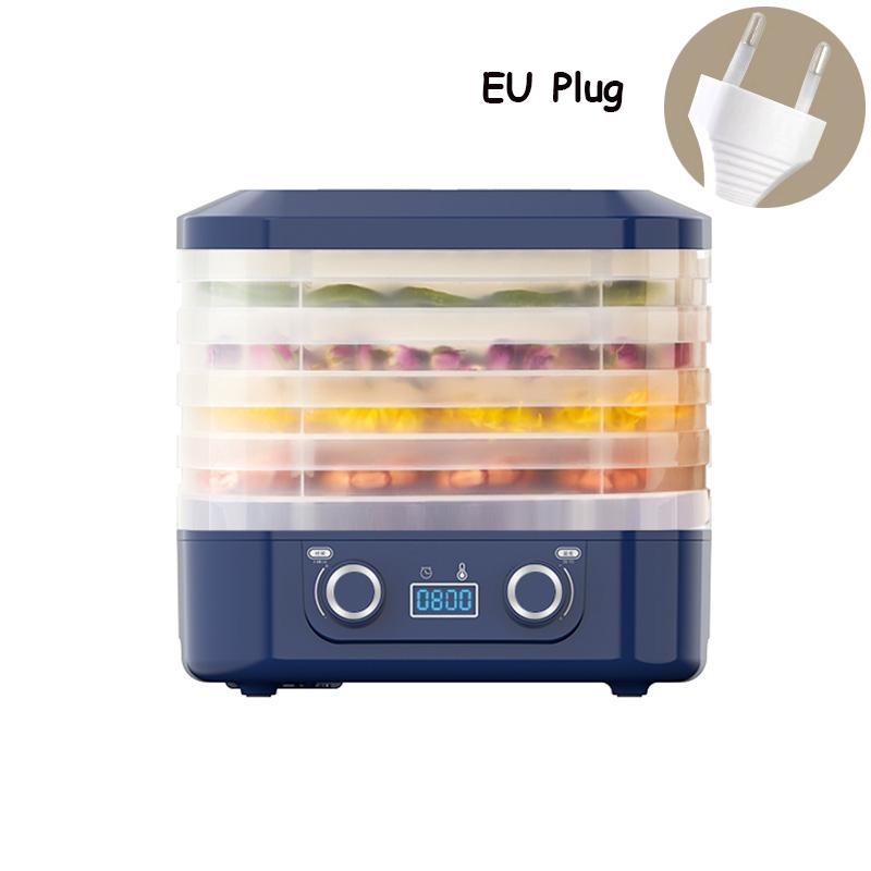 

5-слойная сушилка для фруктов и овощей, сушилка для пищевых продуктов, сушилка для закусок, машина для сушеных фруктов, воздушная сушилка, машина для производства вяленого мяса, машина для производства вяленого мяса EU Plug темно-синий