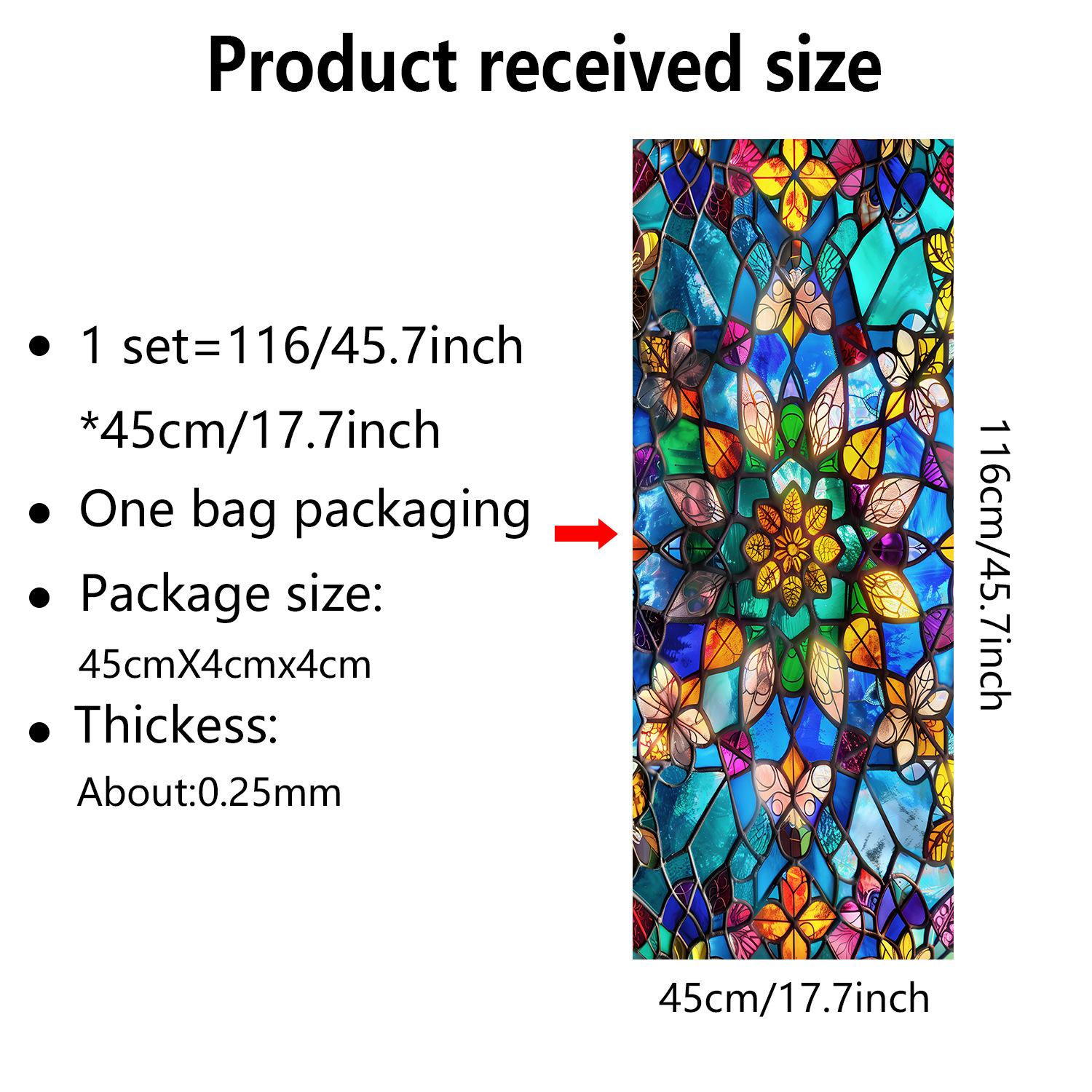 

Європейський Ретро Стиль Віконна Плівка ПВХ Електростатичні Наклейки на Скло Вітражні Віконні Плівки Статична Адгезія Матова Плівка для Скла 45cm*116cm