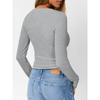 TIFICY Camicette e camicie con scollo a V a maniche lunghe con stampa tinta unita primavera autunno moda casual da donna