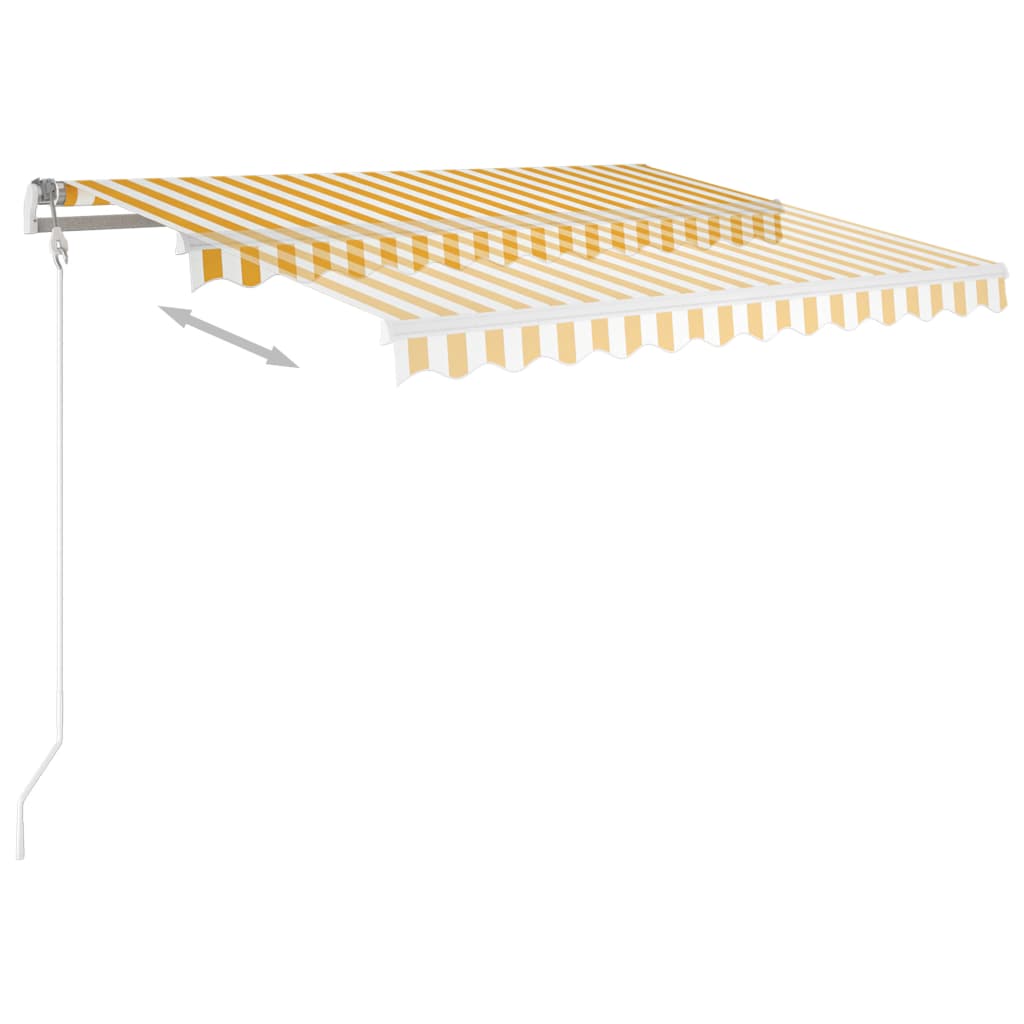 Automatic Awning with LED Lights and Wind Sensor 300x250 cm Yellow White