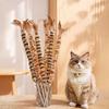 Cat Feather Wand Toy Fluffy Wand with Sisal Rope Handle Feather Duster Shape Interactive Cat Teaser Toy Gift for Cat Owners