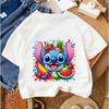 Stitches Child Cotton Tee Short Sleeve Blue Alien Ears Character Summer Daily Wear