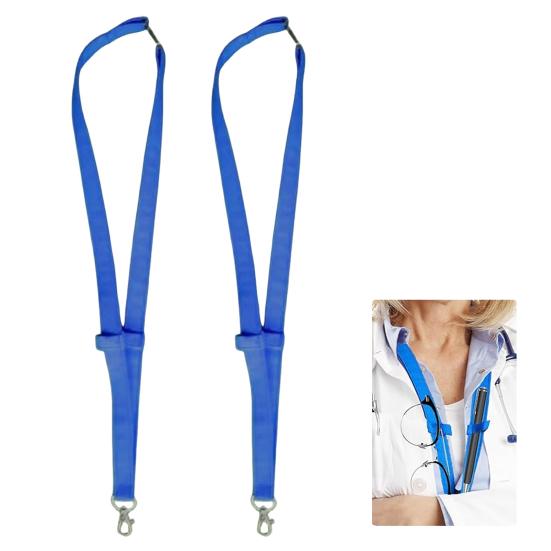 2Pcs Plain Fabric Pen Lanyards with Pen Glasses Holder Anti-Loss Student ID Badge Lanyard Practical Work Lanyard for Doctors Nurses Teachers