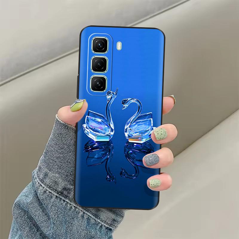 For Infinix Hot 50 5G Phone Case Heart Flower Soft Liquid Silicon Cover For Infinix Hot 50 Pro Plus Cases hot50 Protection Shell