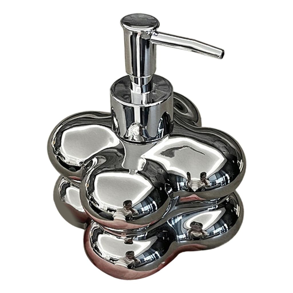 Cloud Press Pump Bottle Ceramic Reusable Decoration Refillable Cloud Shape Dispenser Bottle for Bathroom Electro