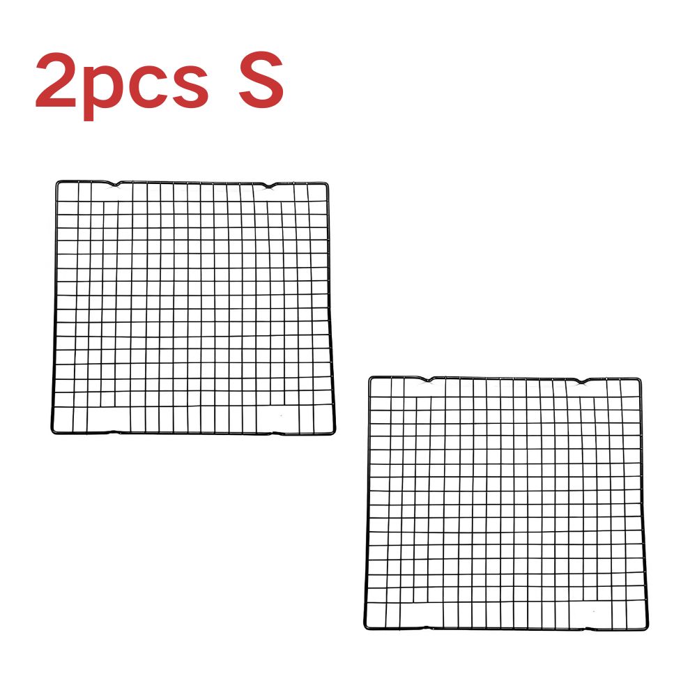 

2pcs S/L Carbon Steel Cake Cooling Rack Barbecue Grill Kitchen Essentials Anti-stick Baking Cooking Drying Utensils YMY