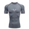 Men's Sports Boxing Fitness Clothing Gym Stretchy Moisture-Wicking Training Quick-Dry Short-Sleeve Outdoor Jogging Shirt Elastic Fitness Suit