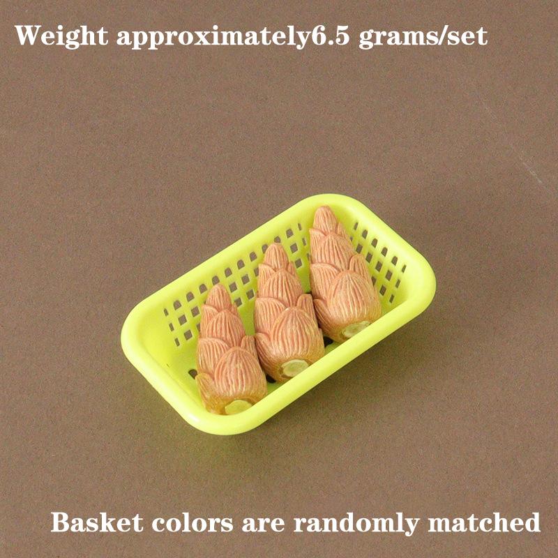 Dollhouse Simulation Vegetable Basket Set Dollhouse Decoration Mini Play Toys Kitchen Life Scene Model Accessories Props