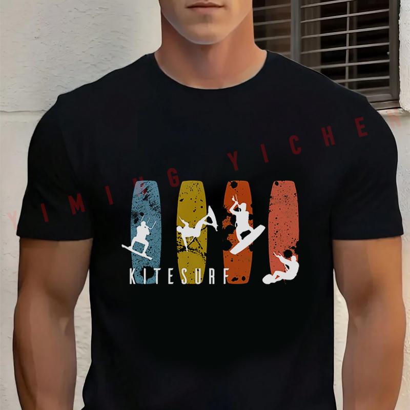 Kitesurfing Kiteboarding 2026 Moto Cotton T-shirt Casual Mens Summer Short Sleeve Sportswear Tops Tee