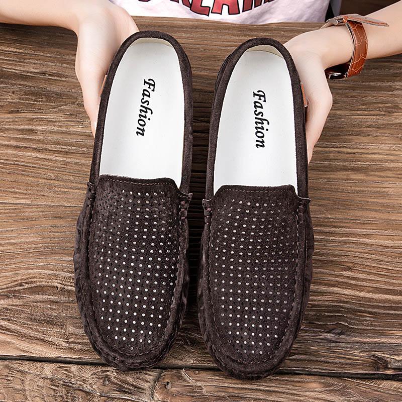 Breathable Casual Leather Mens Shoes Slip On Summer Loafers Hot Sale Driving Shoes Ultra-light Male Moccasins Leisure Walk Flats
