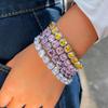 Fashion Luxury Sugar Cube Full Diamond Zircon Bracelet Women'S Personality Versatile Premium Dress Jewelry