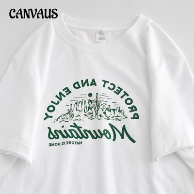 T-shirt en Coton Imprimé Femme Été Manches Courtes Grande Taille Haut Ample