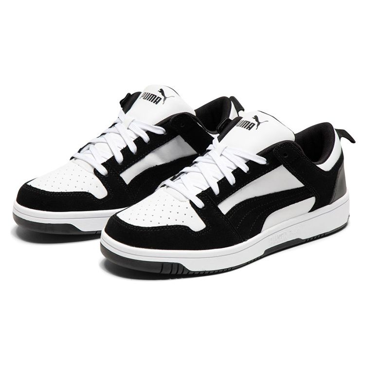 Puma Rebound Layup Lo Sd Leather Comfortable Low Top Sneakers Unisex Sneakers Black White 370539-01