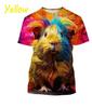 Süßes Hamster-Muster T-Shirt, 3D-bedrucktes kurzärmeliges T-Shirt für Herren und Damen, extra große Größe Hip-Hop T