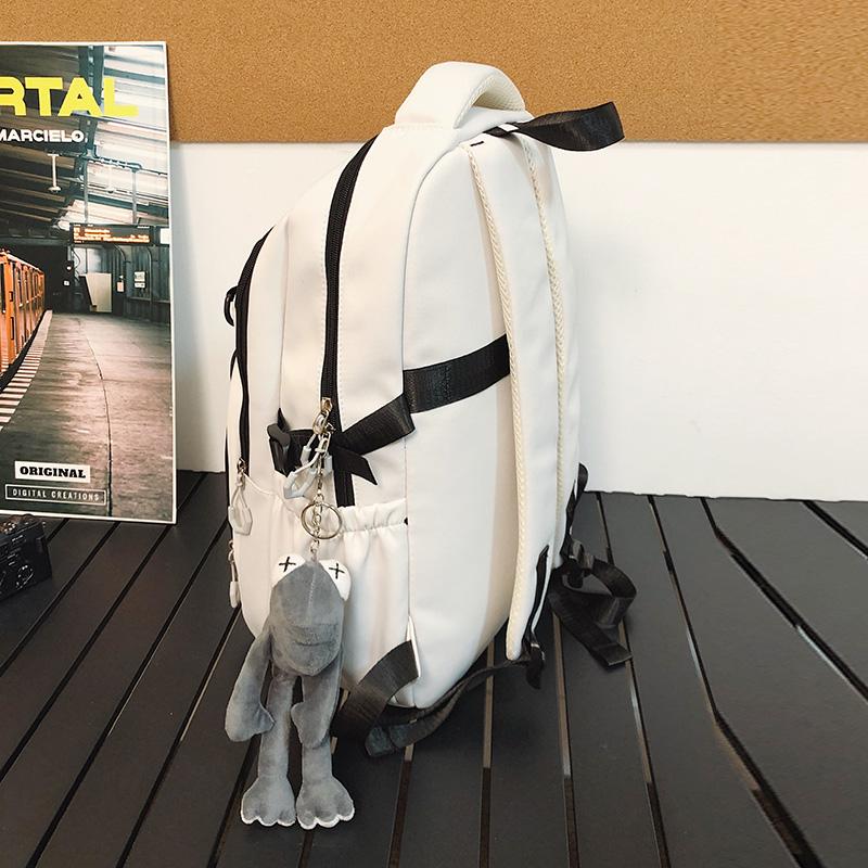 Men Travel Backpack Women Color Block Backpack Junior High School Student Schoolbag