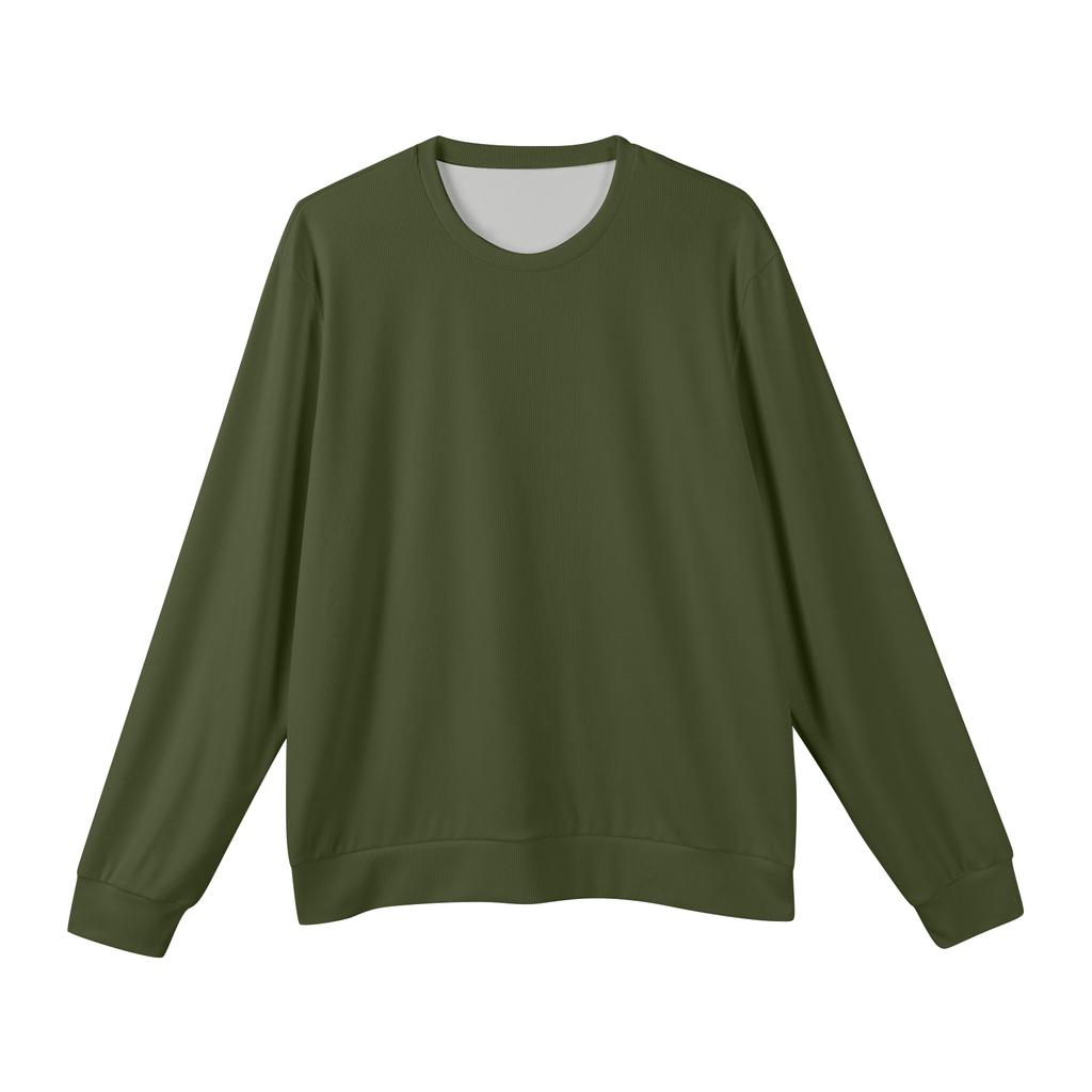 Men's Round Neck Long Sleeve Ribbed Knit Pullover