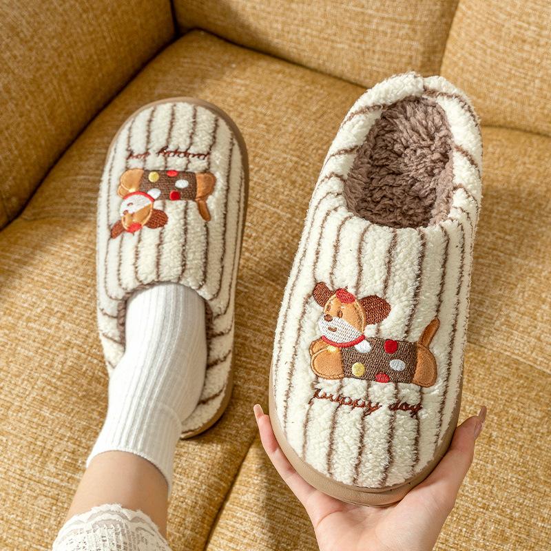 Warm Cotton Slippers for Autumn and Winter Home Couple Cotton Slippers Cartoon Cotton Slippers
