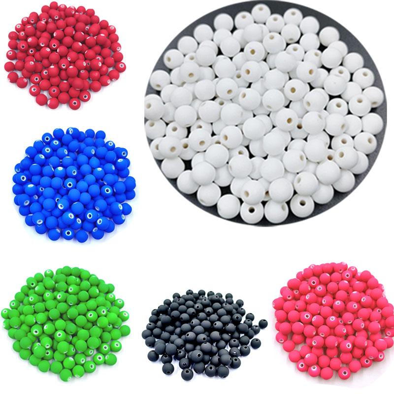 Home Party Supplies Beads DIY Handmade Beading Necklace Bracelet For Jewelry Making Plastic Solid Dispersion Beads Ball Candy Color 20Pcs Accessories