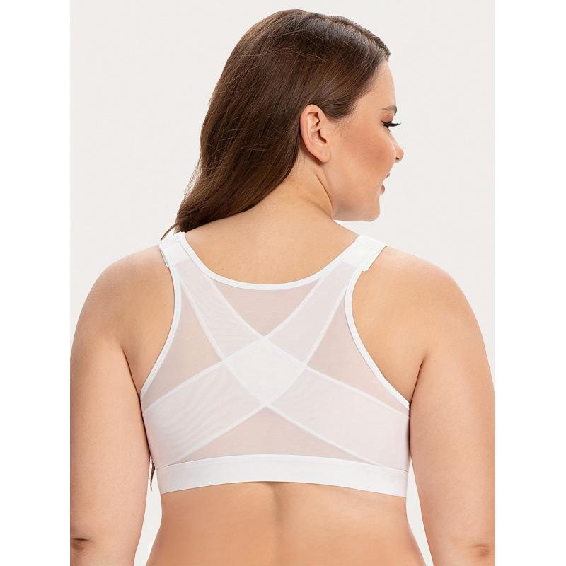 2025 Plus Size Front Buckle Wireless Bra for Women in Europe and America