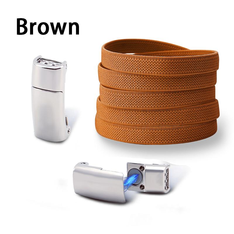 New Metal Lock 8mm Thick Elastic Flat Laces Elastic Magnetic Lock Shoelaces Sneakers Running Tennis Lazy Shoelace Accessories