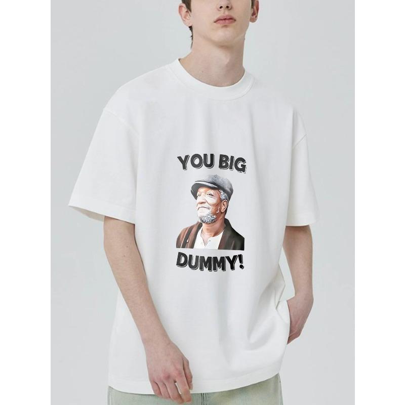 

Черная футболка с круглым вырезом и графическим принтом «Ты большой дурак» и портретом пожилого мужчины, повседневная одежда для мужчин XXXXL белый