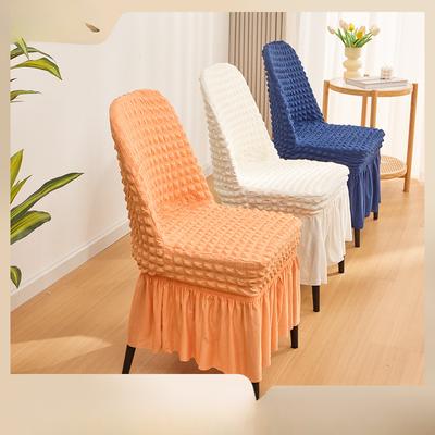 Home Thickened Three-dimensional Bubble Yarn Curved Chair Cover Elastic Minimalist Lace Skirt Dining Table Chair Cover