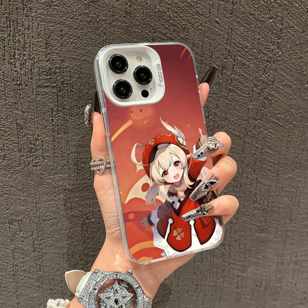 Game GI Klee Mobile Phone Case for iPhone 17 16 15 14 13 12 11 X XR XS 8 7 Air Pro Max Plus White Translucent Colorful Cover