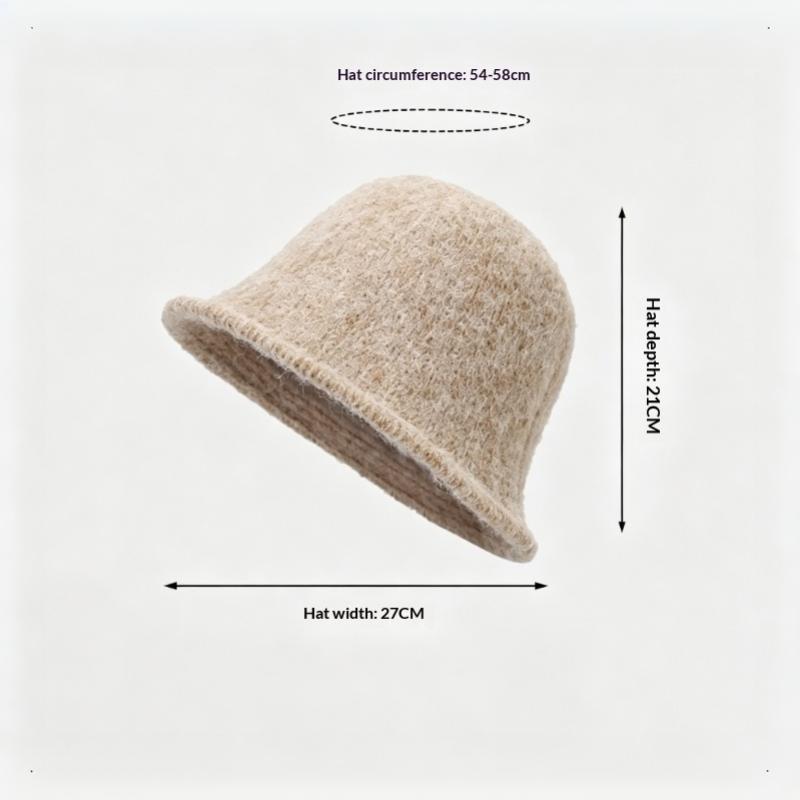 Autumn Winter Bucket Hat Women Vintage Fisherman Hats Versatile Cap Spring Felt Hat Foldable Hat
