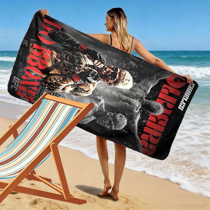 UFC Print Strandtuch, Großes Weiches Schnelltrocknendes Handtuch für Strand Camping Schwimmen