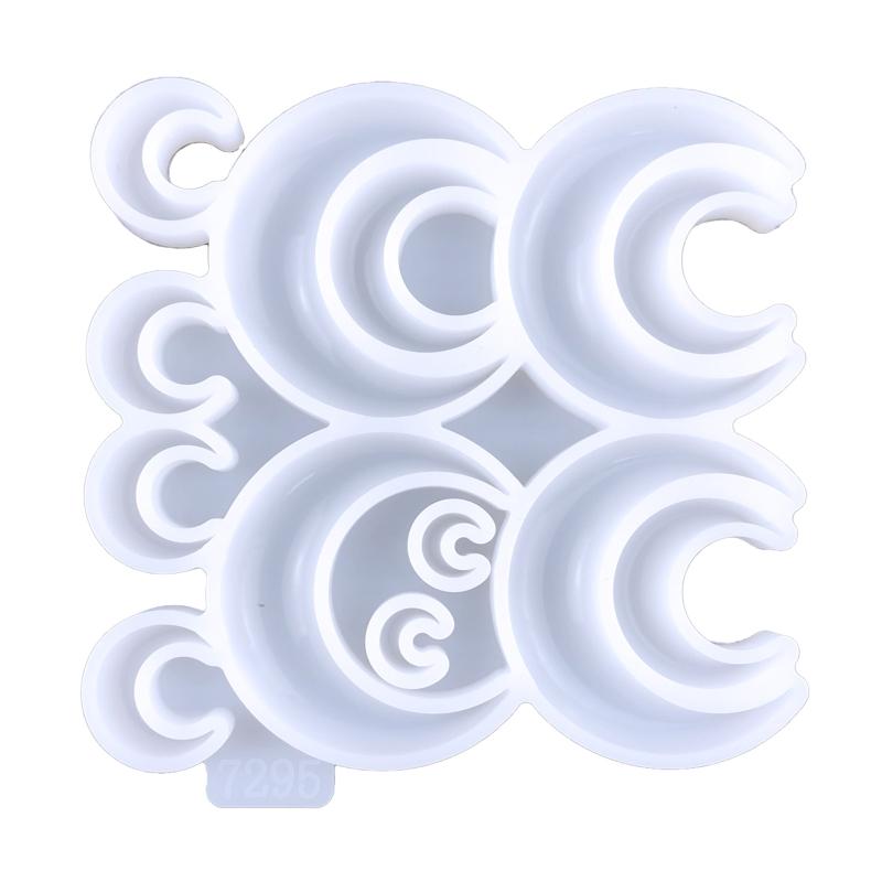 Star Love Moon Pendant Necklace Silicone Mold with Hole for DIY Necklace Crystal Mold Craft Jewelry Making Earring